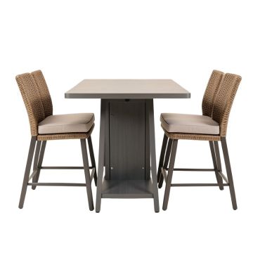 Alijha 3 Piece Bar Height Dining Set With Cushions