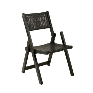 Oak Bend Folding Outdoor Chair - Black