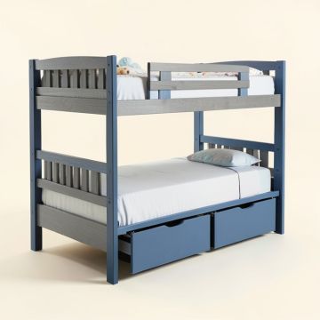 Amyris Twin Over Full L Bunk Bed With Drawers (synthetic illustration; no displayed measurements)