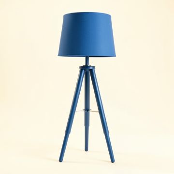 Dawn Dell Floor Lamp With A Plain Fabric Shade - Blue (synthetic illustration; no displayed measurements)