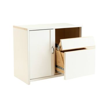 Cove Branch Freestanding Pull-Out Hamper Cabinet - White