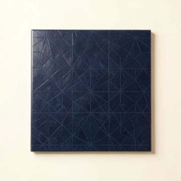 Cliff Crest Uninstalled Square Decorative Tile - Navy (synthetic illustration; no displayed measurements)