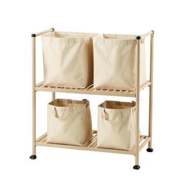 Clay Bend Laundry Sorting Station With Plain Removable Bags - Beige