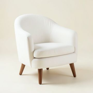 Dune Falls Upholstered Armchair - White (synthetic illustration; no displayed measurements)