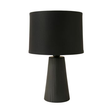 Summit Brook Table Lamp With A Plain Fabric Shade - Black