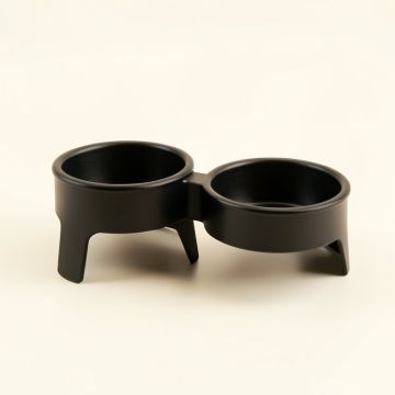 Laurel Bend Pet Feeding Stand With Two Plain Empty Bowls - Black (synthetic illustration; no displayed measurements)