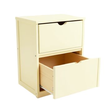 Pine Bend Freestanding Pull-Out Hamper Cabinet - Ivory