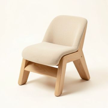 Khachadur Solid Wood Stacking Side Chair In Beige (synthetic illustration; no displayed measurements)