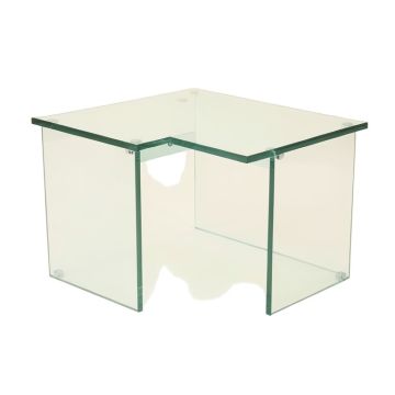 Clarington Glass L-Shape Desk