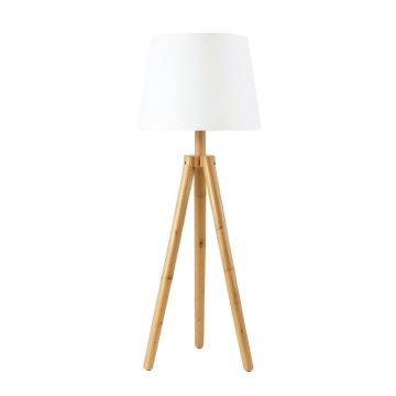 Sage Bridge Floor Lamp With A Plain Fabric Shade - White
