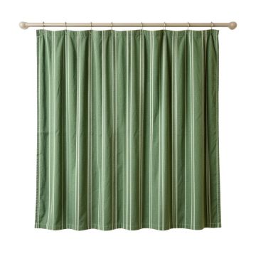 Laurel Bridge Shower Curtain Hanging Flat From A Plain Rod - Green