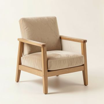 Alder Bend Upholstered Armchair - Beige (synthetic illustration; no displayed measurements)