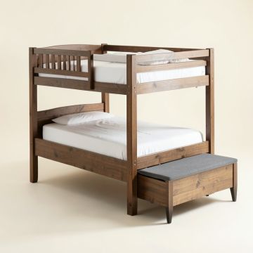 Shyann Staircase Twin Over Full Bunk Bed With Trundle (synthetic illustration; no displayed measurements)