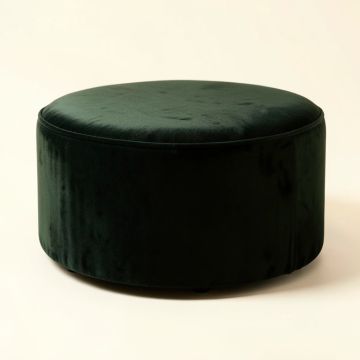 Agnes 24 '' Velvet Round Solid Cocktail Ottoman (synthetic illustration; no displayed measurements)