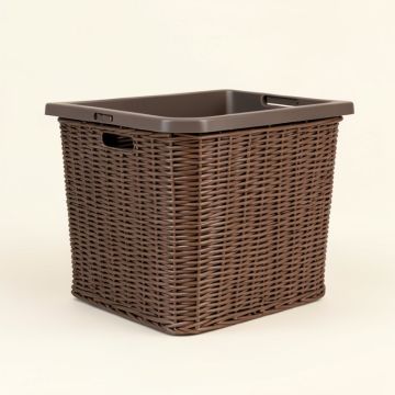 Java Wicker Outdoor 99 Gallon Resin Deck Box (synthetic illustration; no displayed measurements)