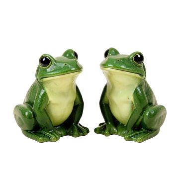 Lily And Paddy Reading Frog Statues , Set Of 2