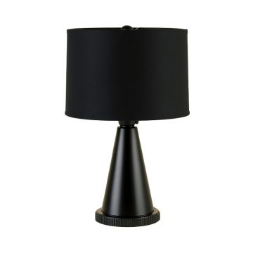 Moss Brook Table Lamp With A Plain Fabric Shade - Black