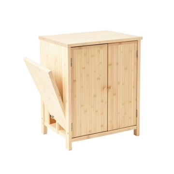 Moss Bluff Freestanding Pull-Out Hamper Cabinet - Ivory