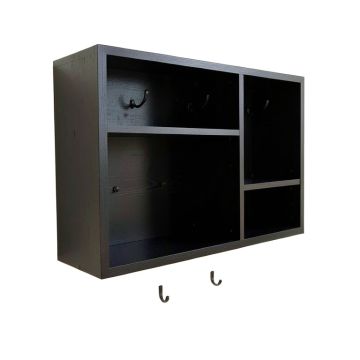 Hill Branch Wall-Mounted Entryway Organizer Shelf - Black