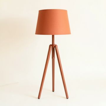 Olive Bluff Floor Lamp With A Plain Fabric Shade - Terracotta (synthetic illustration; no displayed measurements)