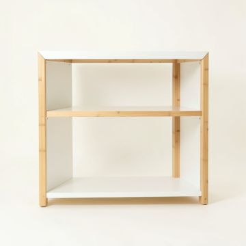 Stone Arc Low Bookcase - White (synthetic illustration; no displayed measurements)