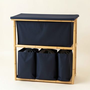 Brook Dell Laundry Sorting Station With Plain Removable Bags - Navy (synthetic illustration; no displayed measurements)