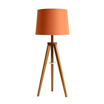 Holly Branch Floor Lamp With A Plain Fabric Shade - Terracotta (synthetic illustration; no displayed measurements)