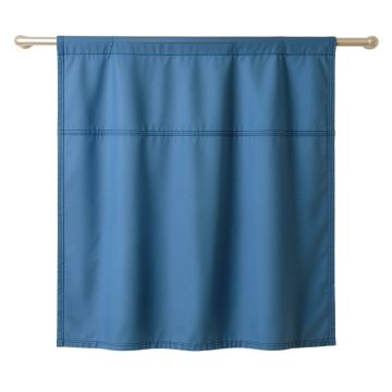 Linden Crossing Shower Curtain Hanging Flat From A Plain Rod - Blue