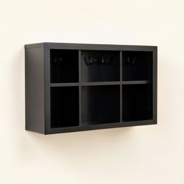 Slate Brook Wall-Mounted Entryway Organizer Shelf - Black (synthetic illustration; no displayed measurements)