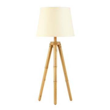 Wren Crossing Floor Lamp With A Plain Fabric Shade - Cream