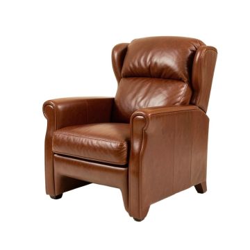 Deandra 34.6 '' Wide Genuine Leather Manual Wing Chair Recliner