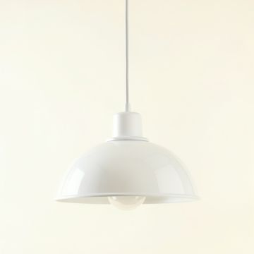 River Brook Pendant Light Suspended From One Plain Cable - White (synthetic illustration; no displayed measurements)