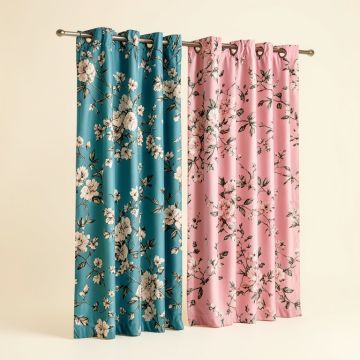 Dorcia Jasmine Floral Max Blackout Thermal Grommet Curtain Panels (synthetic illustration; no displayed measurements)