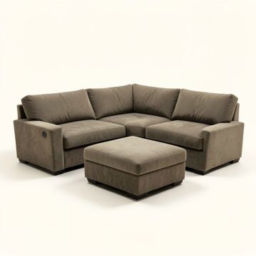 Brás 194 '' Wide Microfiber/Microsuede Reversible Down Cushion Modular Corner Sectional With Ottoman (synthetic illustration; no displayed measurements)