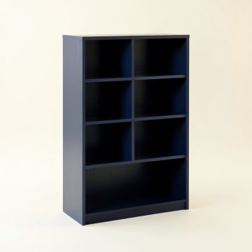 Juniper Bluff Freestanding Bookcase - Navy (synthetic illustration; no displayed measurements)