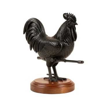 Chauncy Rooster Weathervane On Wood Base Statue (synthetic illustration; no displayed measurements)