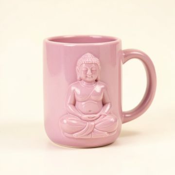 Purple Yoga Meditation Buddha Style Coffee Mug (synthetic illustration; no displayed measurements)