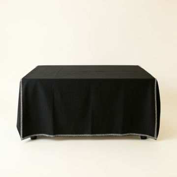 Clay Edge Flat Bed Sheet - Black (synthetic illustration; no displayed measurements)