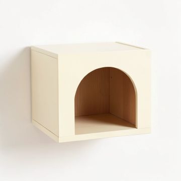 Clay Crest Wall-Mounted Cat Perch - Cream (synthetic illustration; no displayed measurements)