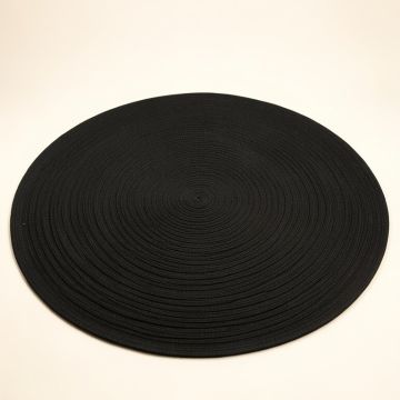 Hazel Branch Round Area Rug - Black (synthetic illustration; no displayed measurements)
