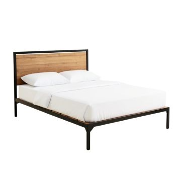Wood Platform Bed With Headboard, Wood Slat