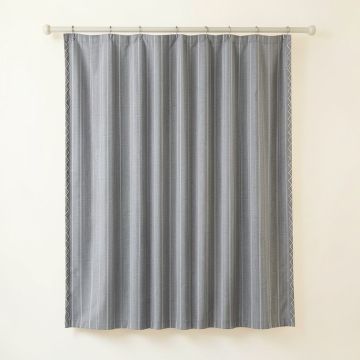 Brook Edge Shower Curtain Hanging Flat From A Plain Rod - Gray (synthetic illustration; no displayed measurements)