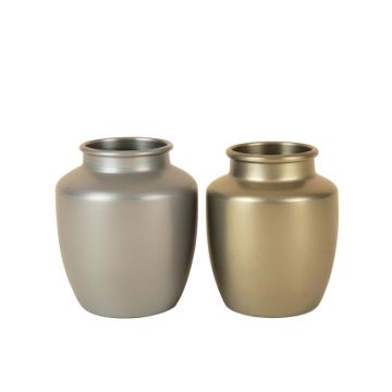 2 Piece Baran Gold/Gray 20 '' Metal Table Vase Set