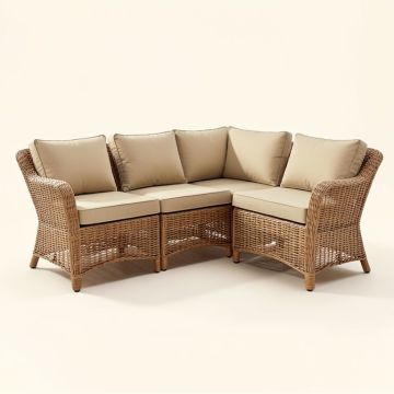 Glouster 3 Piece Rattan Seating Group With Cushions (synthetic illustration; no displayed measurements)