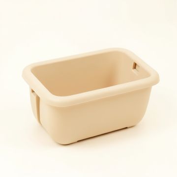 Clay Crossing Empty Railing Planter With Integral Brackets - Beige (synthetic illustration; no displayed measurements)