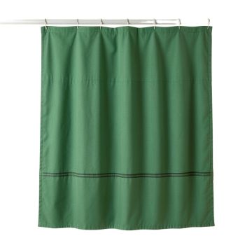 Sage Brook Shower Curtain Hanging Flat From A Plain Rod - Green