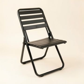 Linden Bend Folding Outdoor Chair - Black (synthetic illustration; no displayed measurements)