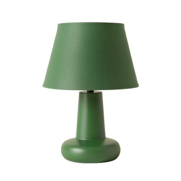 Glen Arc Table Lamp With A Plain Fabric Shade