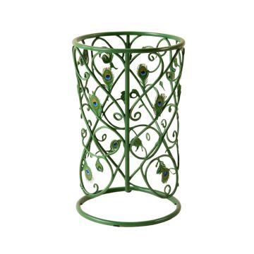 Madore Folding Heart And Peacock Tail Motif Plant Stand