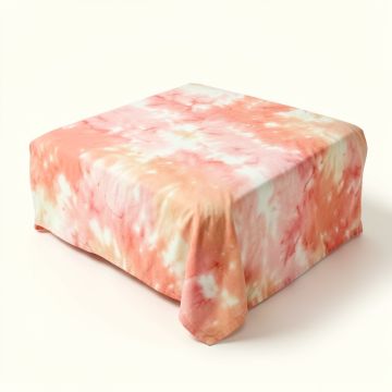 Coral Pale Spring Watercolor Design Girlish Tie Dye Effect Print Image Duvet Cover Set (synthetic illustration; no displayed measurements)